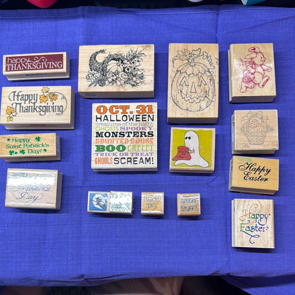 Assorted Holiday Rubber Stamps